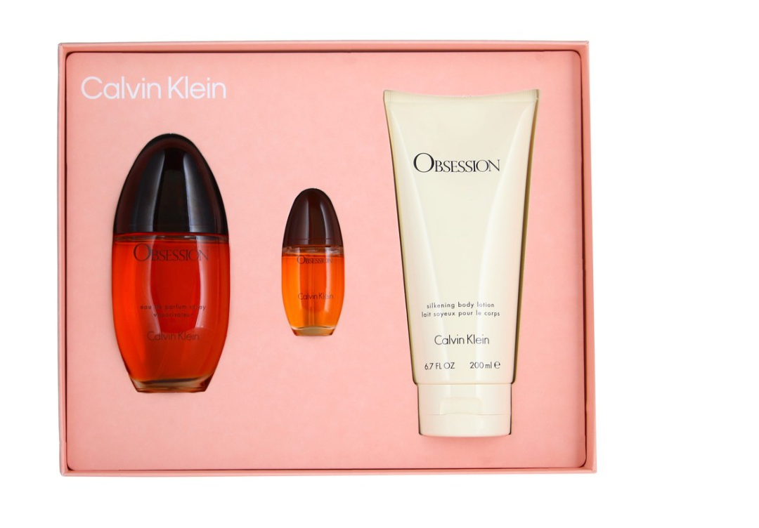 CALVIN KLEIN OBSESSION 3PSC GIFT SET 100ML EDP+ 100ML BODY LOTION+ 15ML  EDP SPRAY
