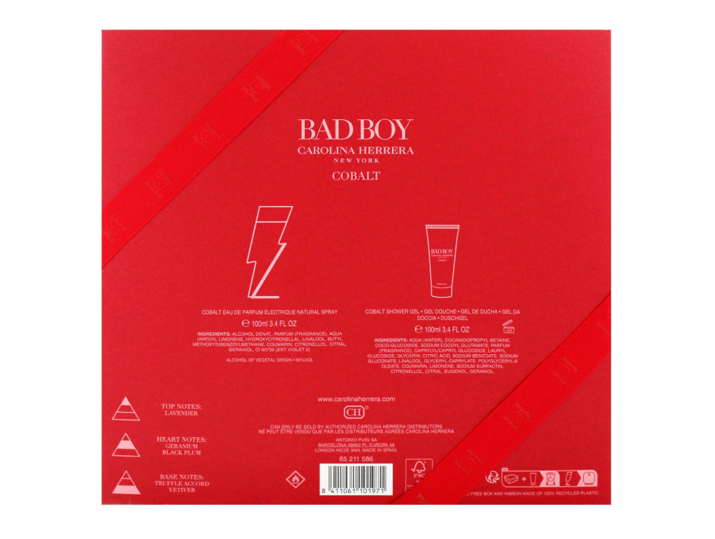 CAROLINA HERRERA BAD BOY ELIXIR SET 100ML EDP SPRAY + SHOWER GEL 100ML