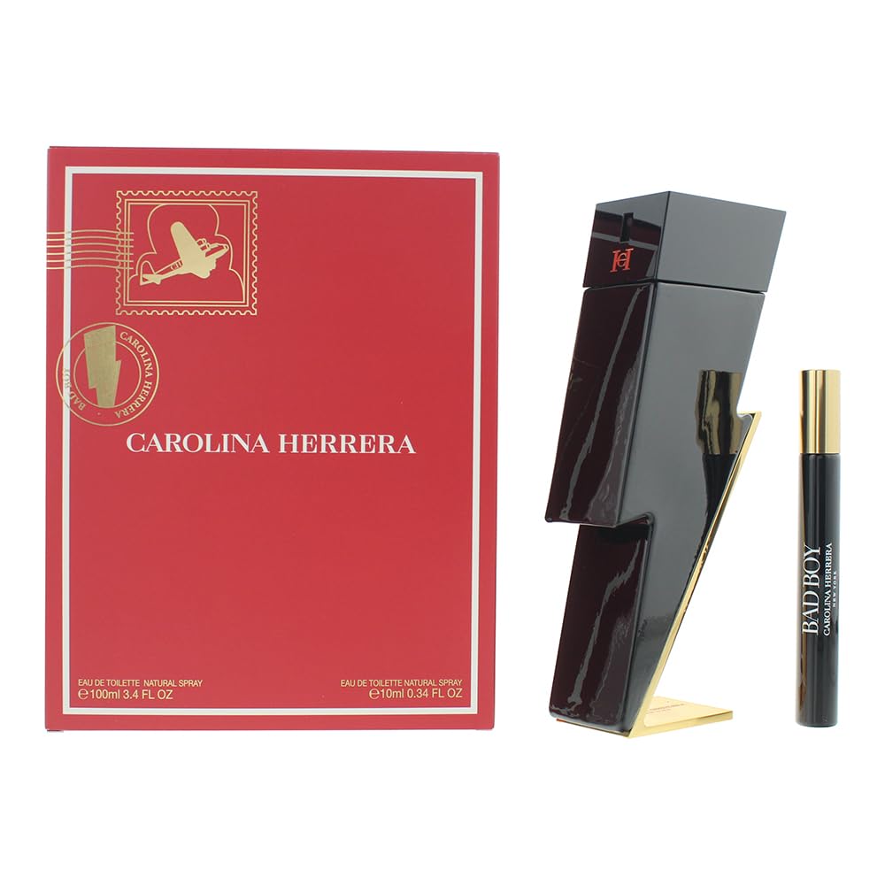 CAROLINA HERRERA BAD BOY MEN 2 PSC. GIFT SET WITH 100ML EDT + 10ML EDT