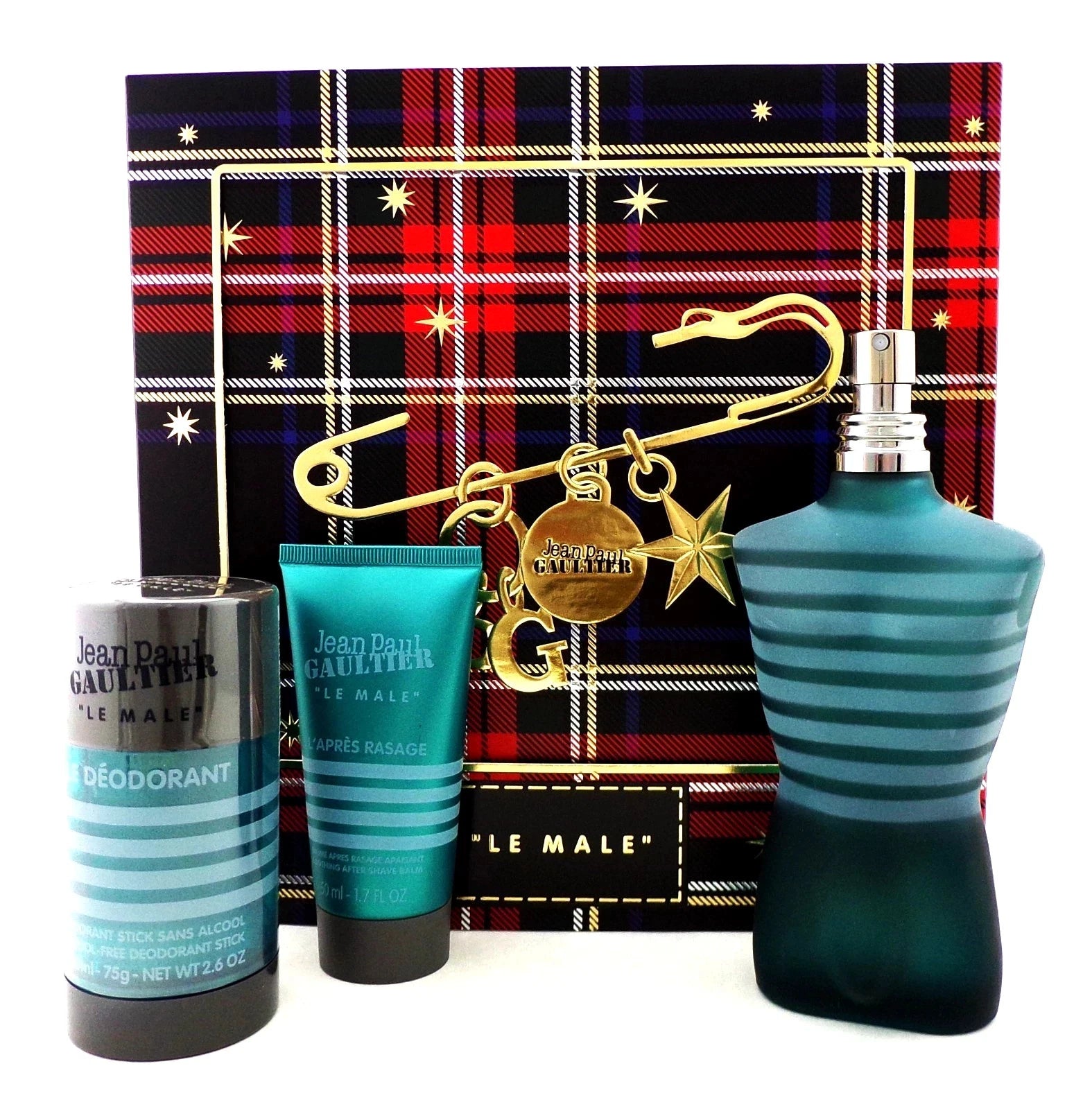 JEAN PAUL GAULTIER LE MALE 3PC GIFT SET  125ML EDT + 50 ML AFTER SHAVE + DEO STICK