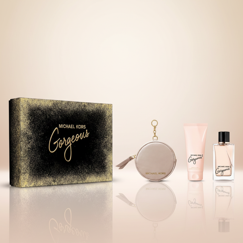 MICHAEL KORS GORGEOUS WOMEN 3PCS GIFT SET WITH 100ML EDP + 100ML BL + BAG