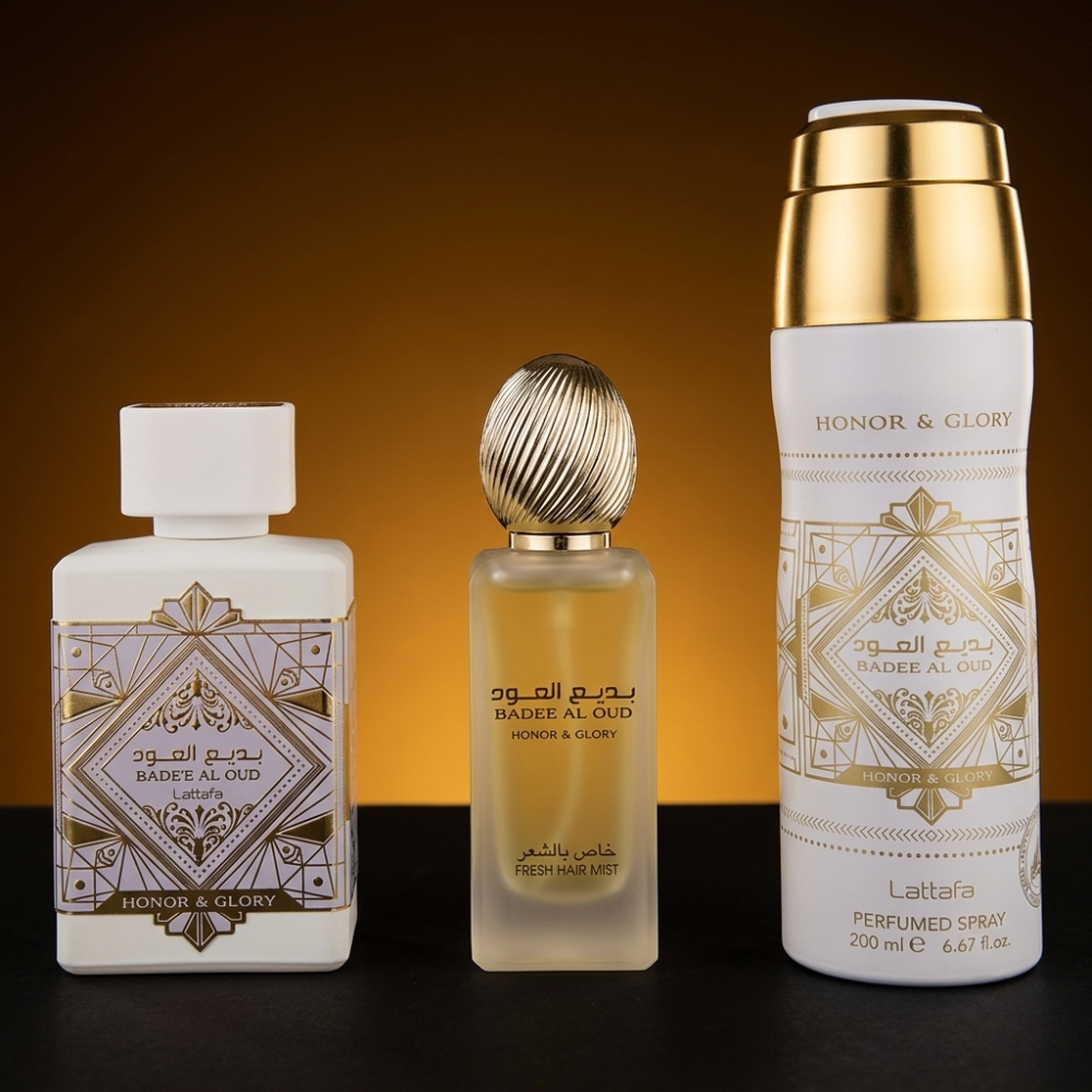 LATTAFA BADEE AL OUD HONOR AND GLORY 3 PCS GIFT SET