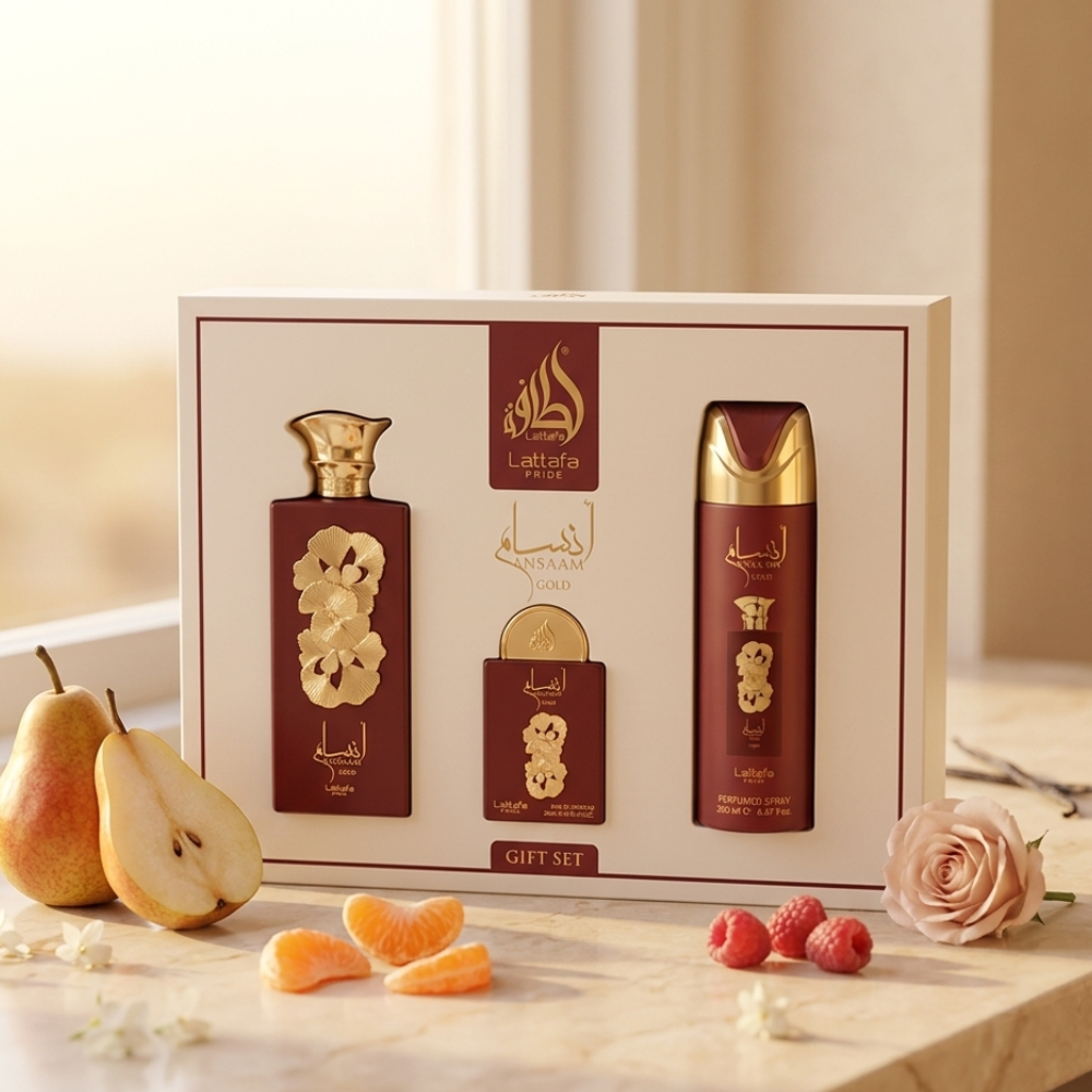 LATTAFA PRIDE ANSAAM GOLD 3PC GIFT SET