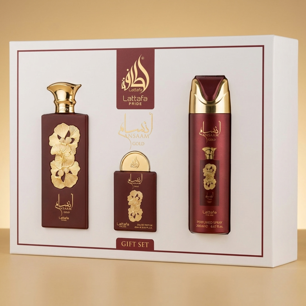 LATTAFA PRIDE ANSAAM GOLD 3PC GIFT SET