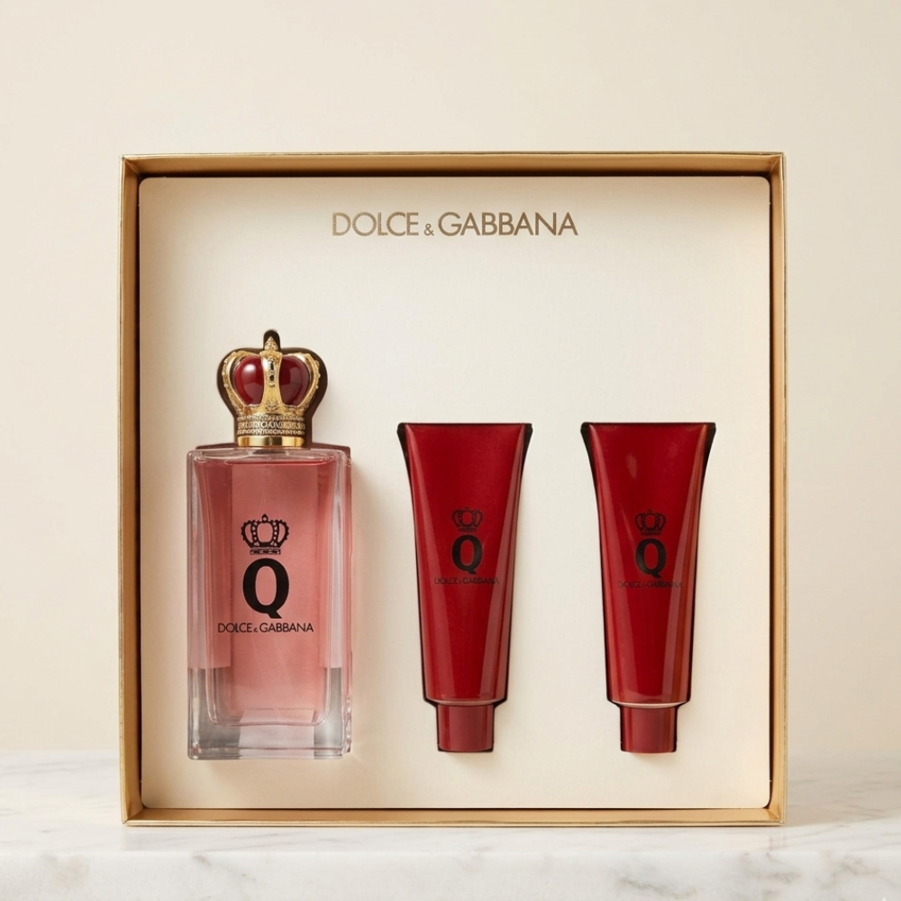 DOLCE & GABBANA Q WOMEN 3PSC SET WITH 100ML EDP +  50ML S/G + 50ML B/L