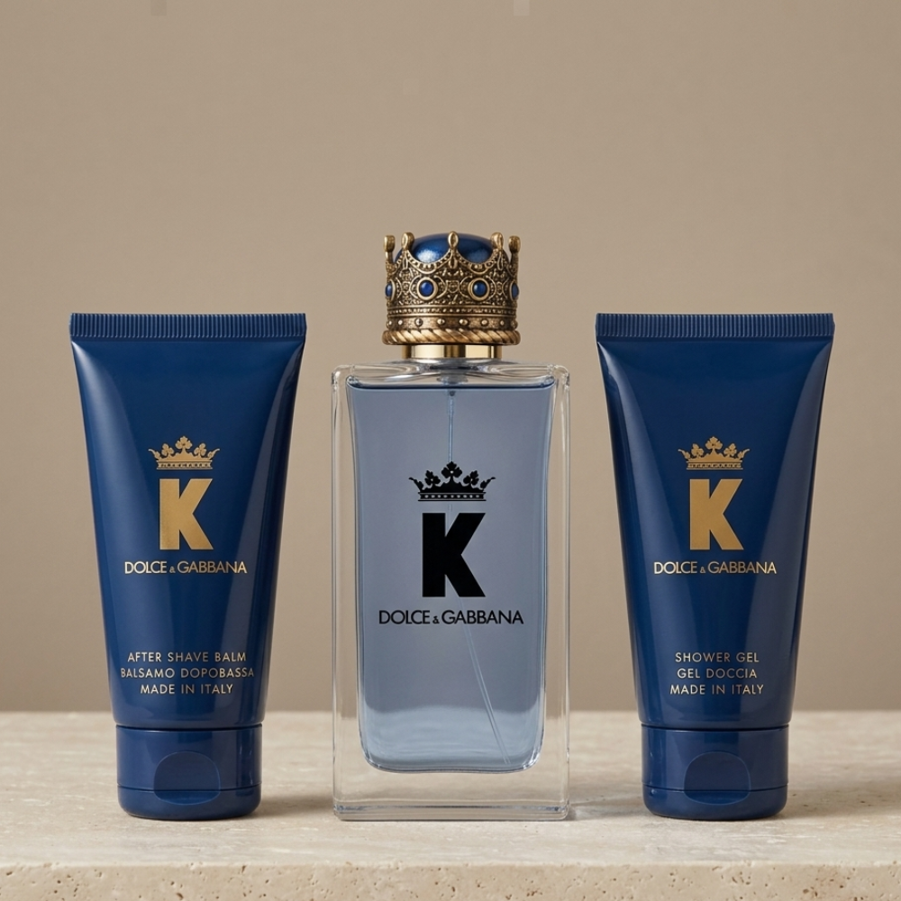DOLCE & GABBANA K MEN 3 PSC. GIFT SET WITH 100ML EDT + 50ML A/S + 50ML S/G