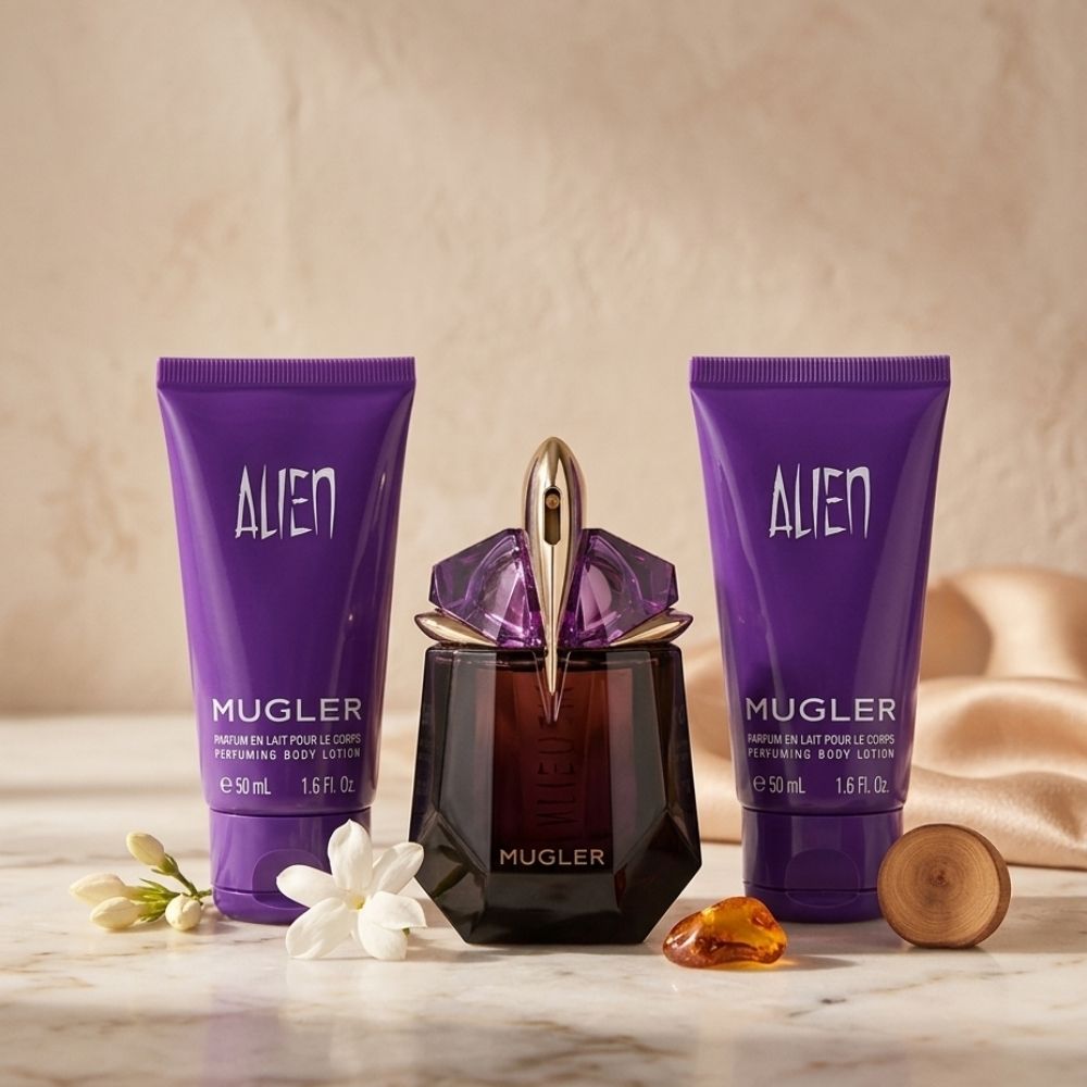 THIERRY MUGLER ALIEN 3PSC GIFT SET WITH 30ML EDP + 50ML BODY LOTION + 50ML SHOWER GEL