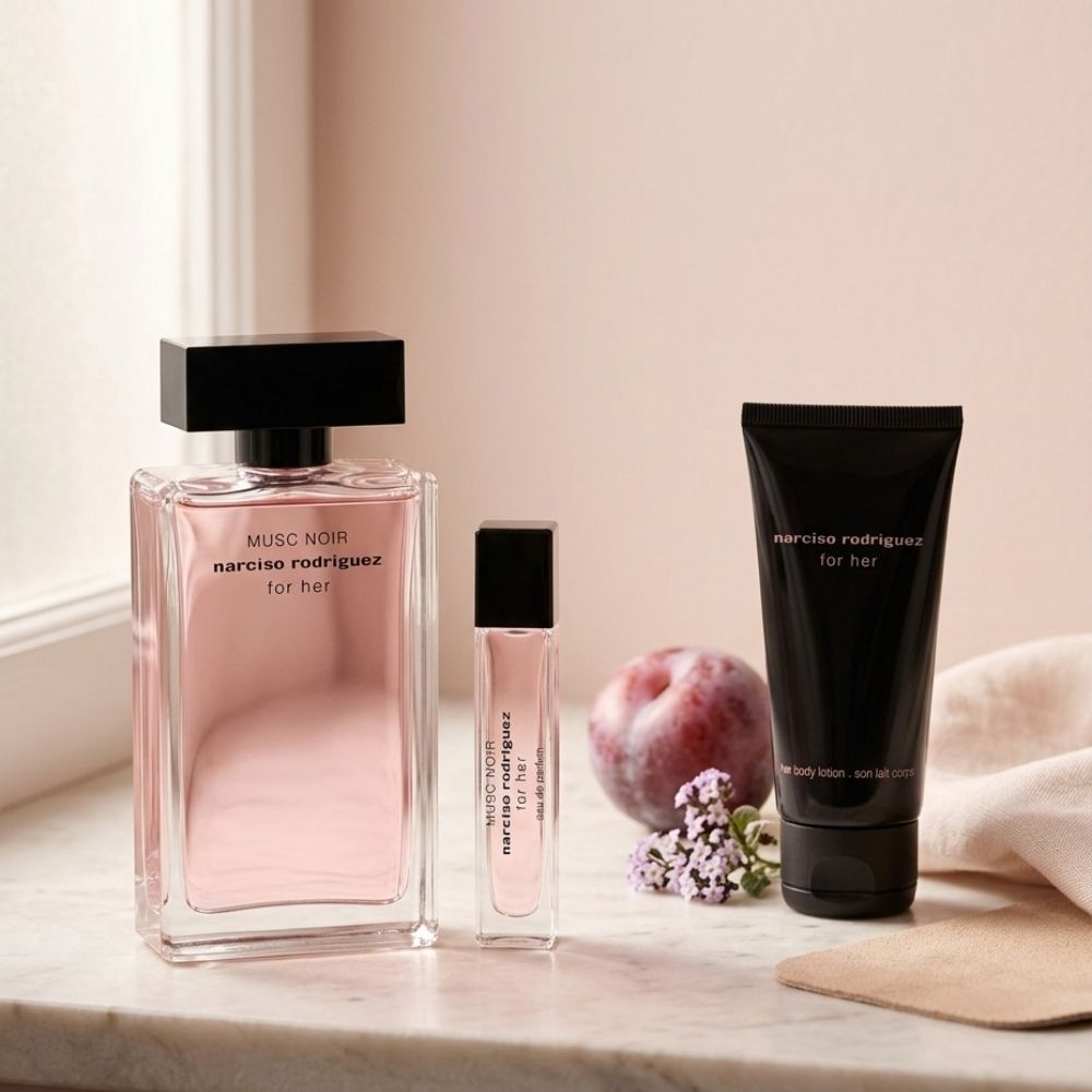 NARCISO RODRIGUEZ MUSC NOIR WOMEN 3 PSC GIFT SET WITH  100ML EDP + 10ML EDP + 50ML BL