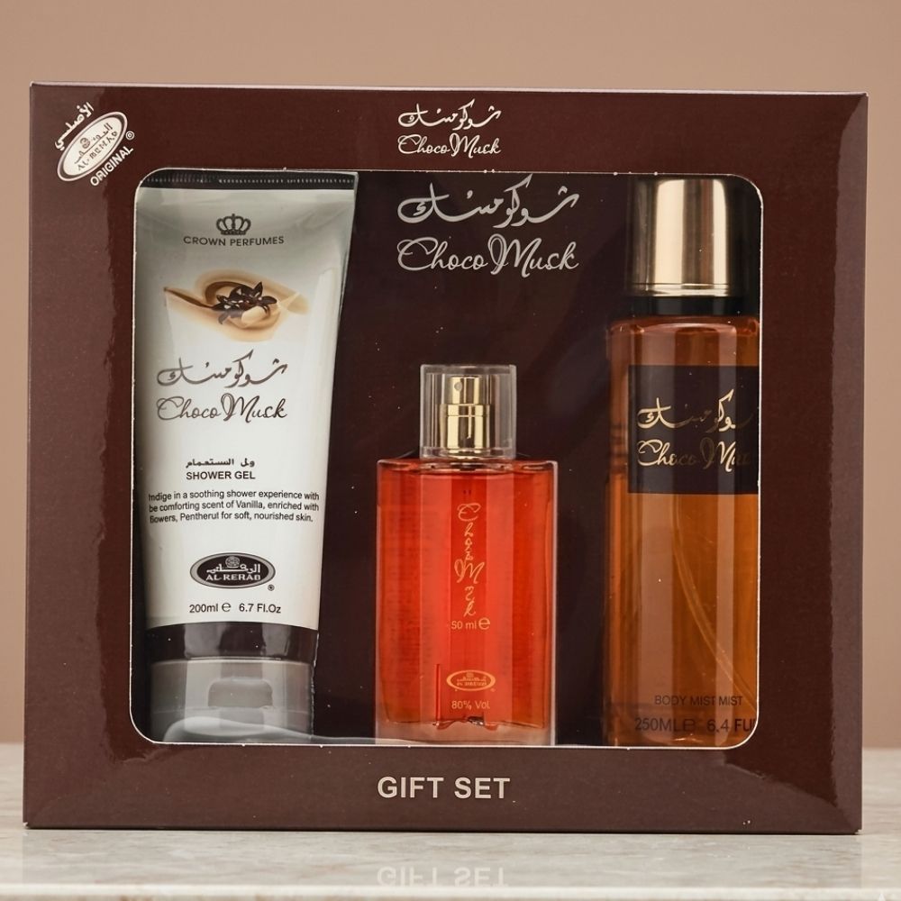 CHOCO MUSK 50ML EDP + 250 BODY MIST + 200 SHOWR GEL