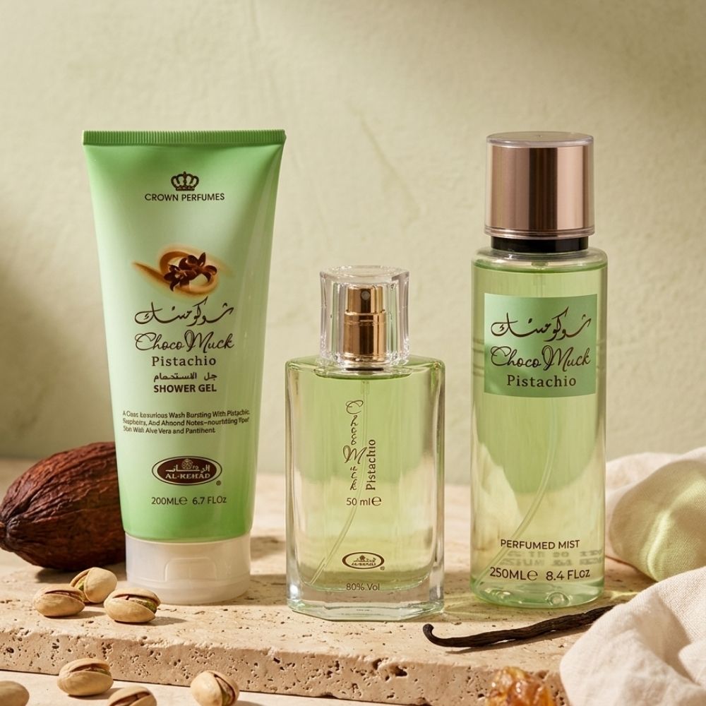 CHOCO MUSK PISTACHIO 50ML EDP + 250 BODY MIST + 200 SHOWER GEL