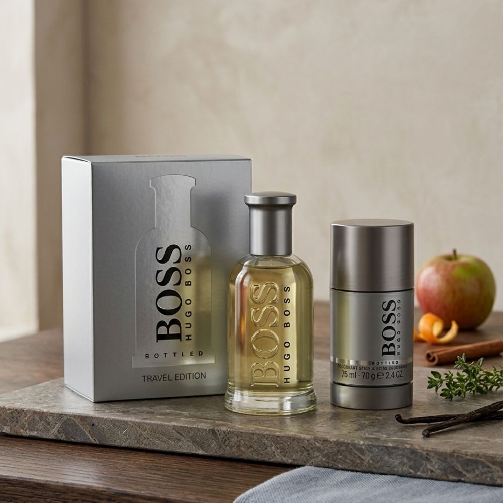 HUGO BOSS BOTTLED MEN 2 PSC. GIFT SET WITH 100ML EDT + 75ML DEO