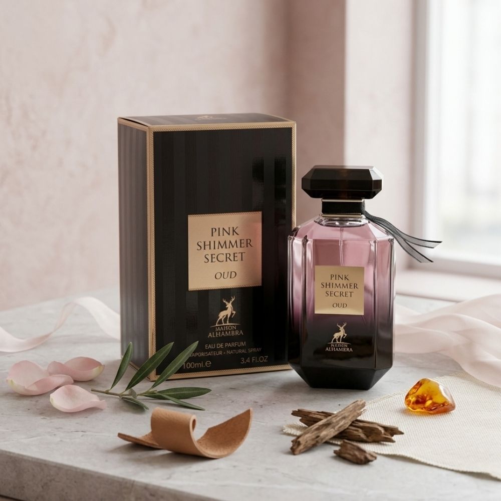 AL HAMBRA PINK SHIMMER SECRET OUD 100ML EDP SPRAY