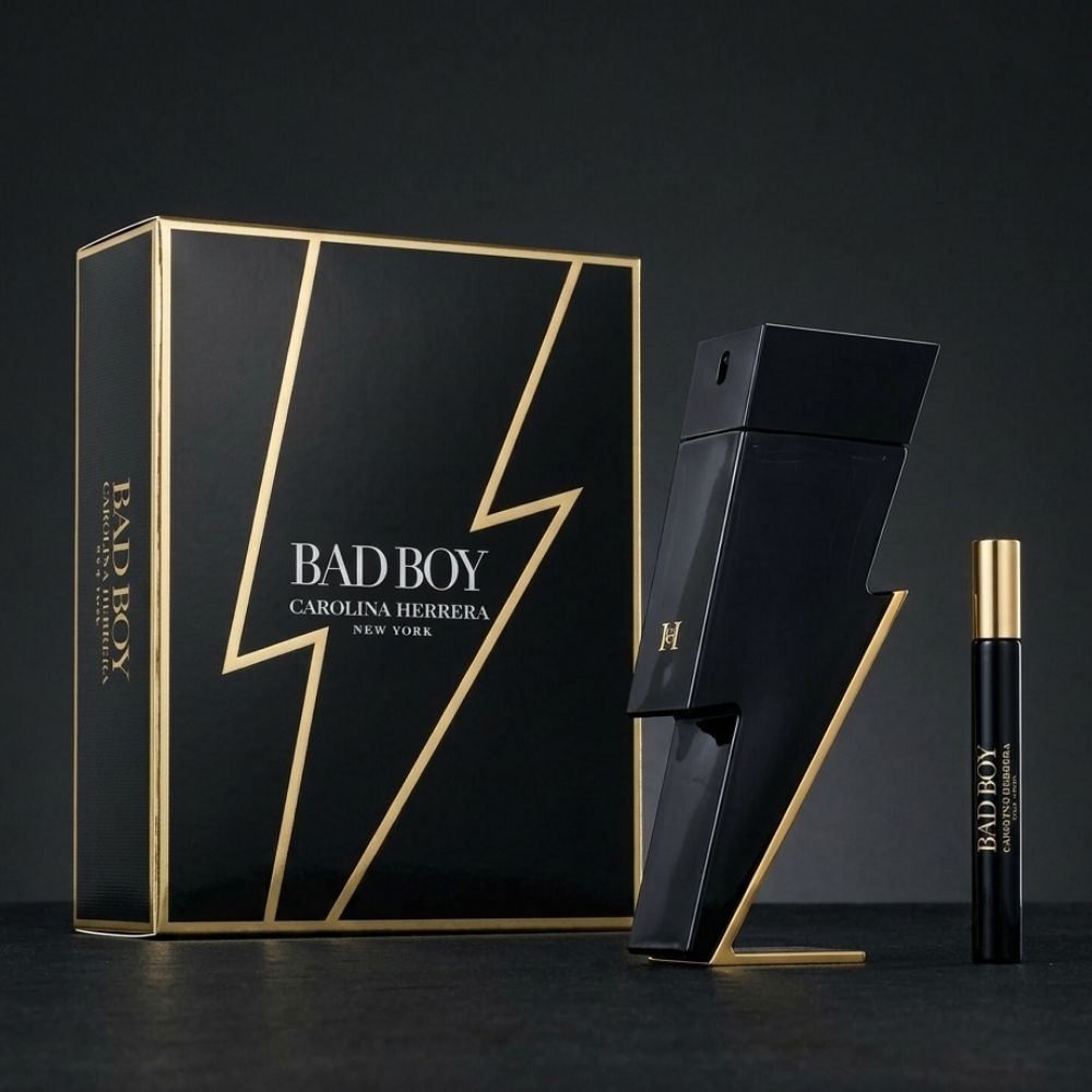 CAROLINA HERRERA BAD BOY 2 PCS SET FOR MEN 100ml EDT  + 10ml EDT SPRAY