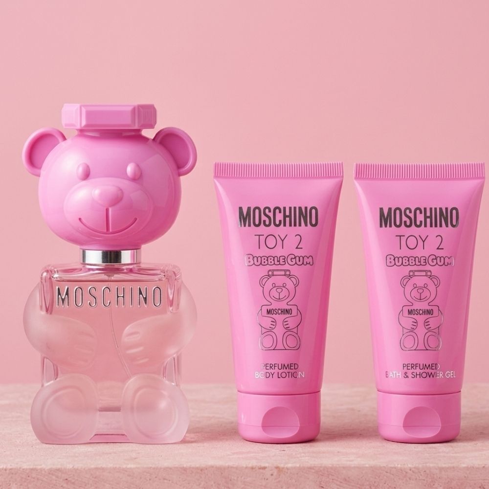 MOSCHINO TOY 2 BUBBLEGUM WOMEN 3PSC GIFT SET WITH 50ML EDT + 50ML BODY LOTION + 50ML SHOWER GEL