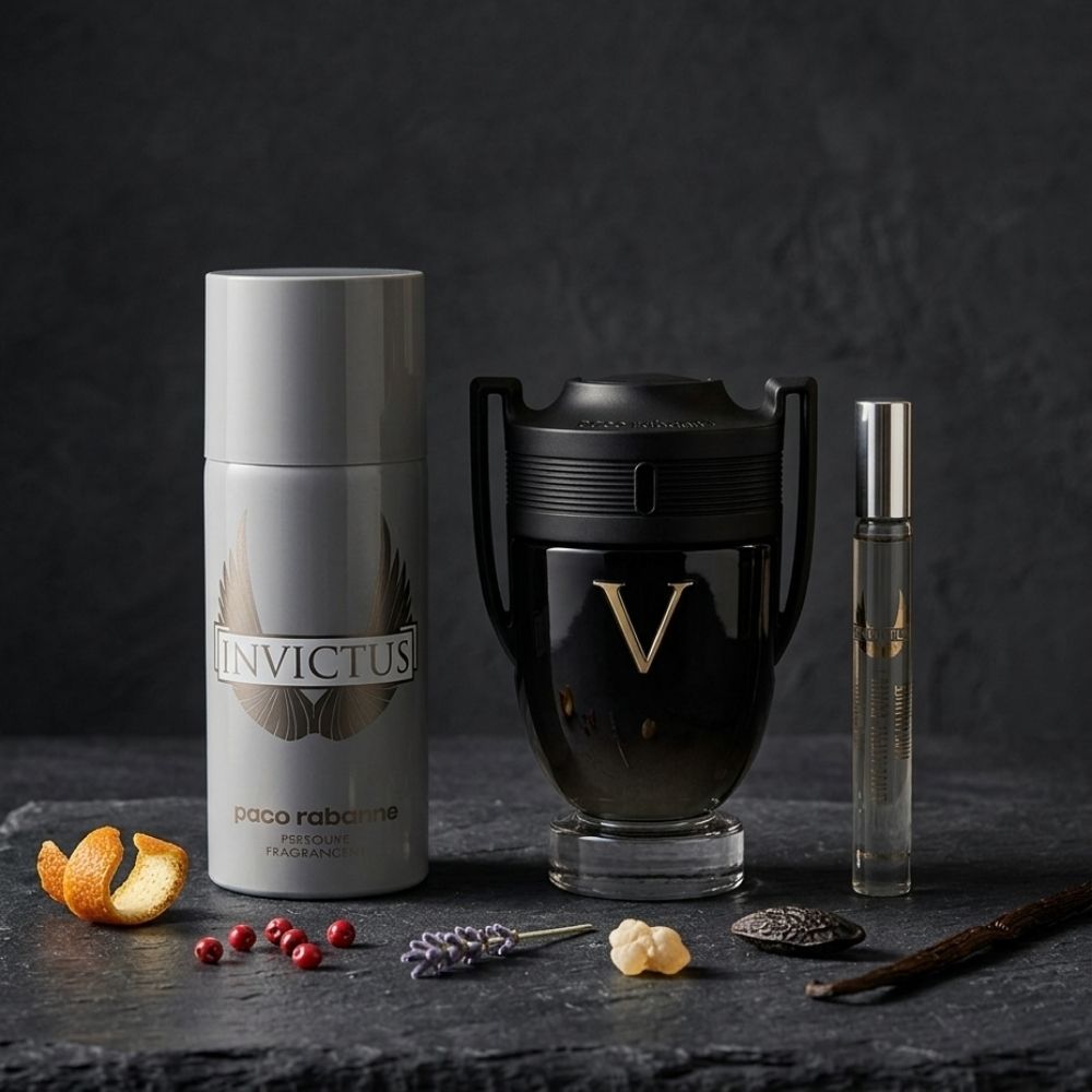 PACO RABANNE INVICTUS VICTORY MEN 3 PSC. GIFT SET WITH 100ML EDP + 150ML DEO + 10ML MG